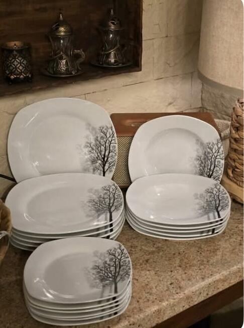 159 zł Zestaw 18 sztuk talerzy drzewa