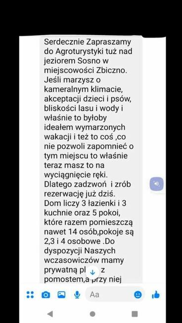 Agroturystyka dom i domki nad jeziorem