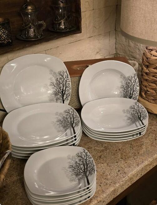 159 zł Zestaw 18 sztuk talerzy drzewa