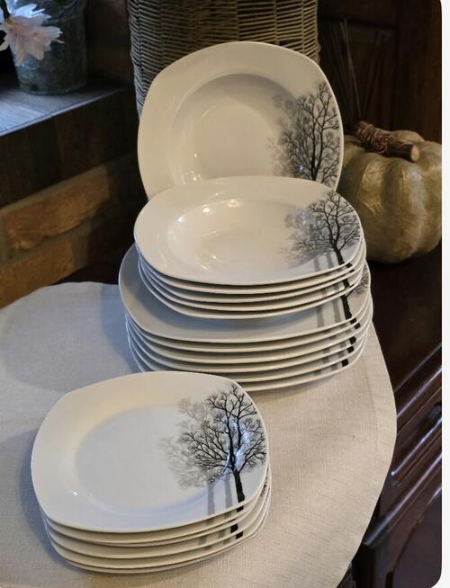 159 zł Zestaw 18 sztuk talerzy drzewa