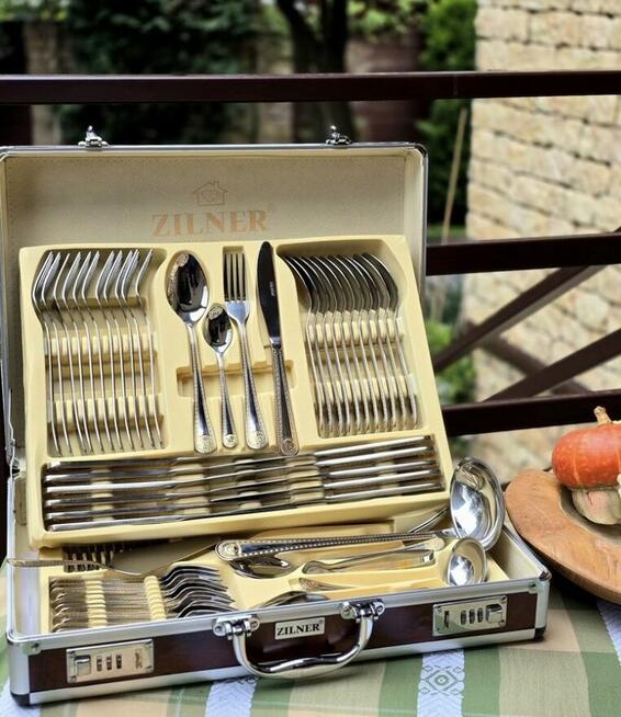 259 zł Walizka brązowa sztućce versace na 12 osób 72 element