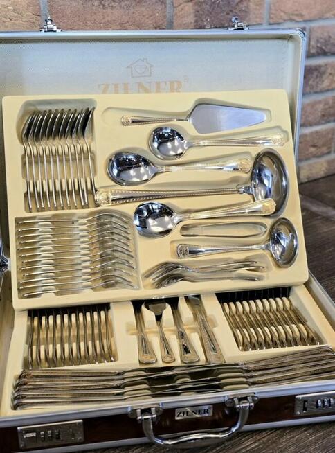 259 zł Walizka brązowa sztućce versace na 12 osób 72 element