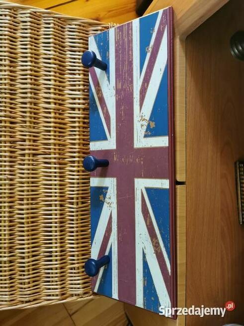 stylowy drewniany wieszak Vintage brytyjska flaga Barber Salon