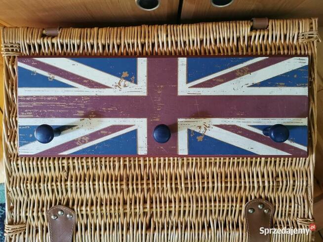 stylowy drewniany wieszak Vintage brytyjska flaga Barber Salon