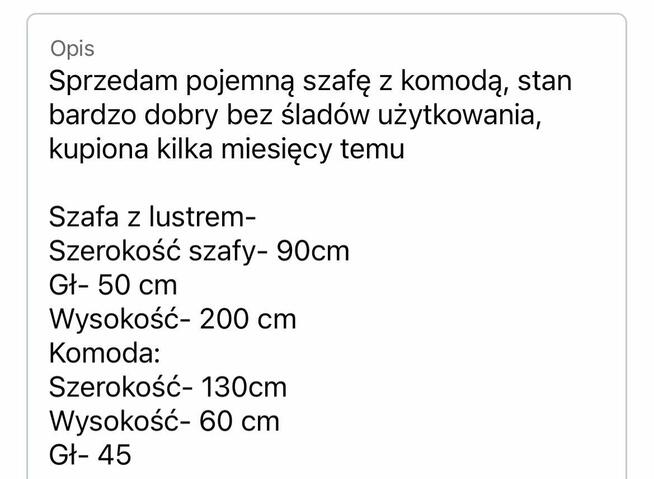 Szafa plus komoda (komplet)