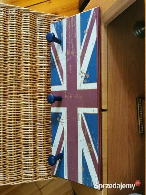 stylowy drewniany wieszak Vintage brytyjska flaga Barber Salon