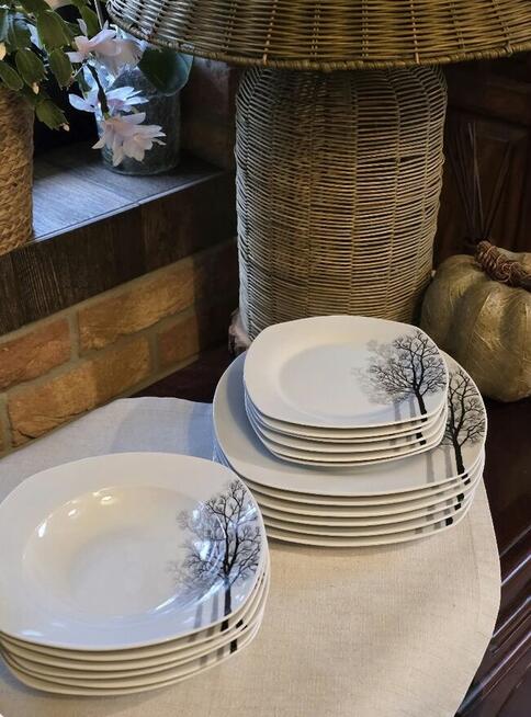 159 zł Zestaw 18 sztuk talerzy drzewa