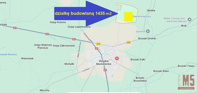 Działka budowlana Wysokie Mazowieckie Zawrocie-Nowiny