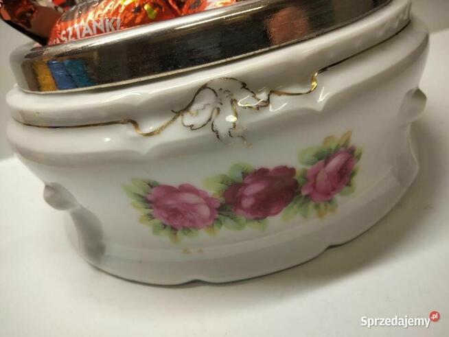 Stara porcelana sygn., patera, waza cukierki Ges.Geschutzt