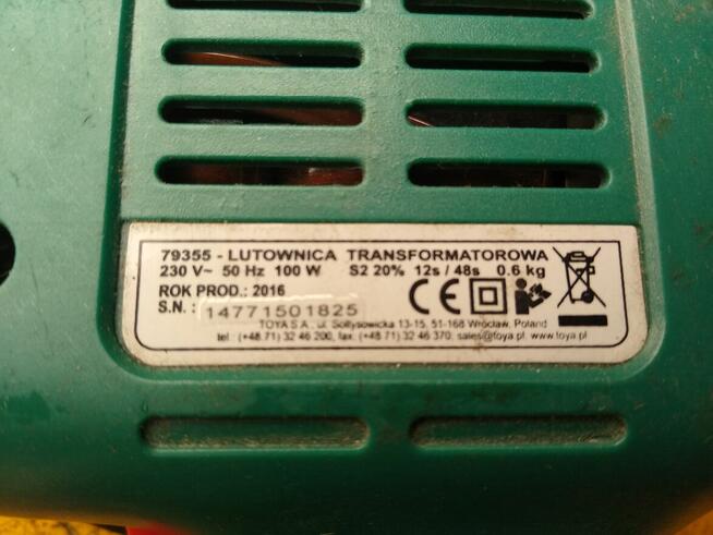 Lutownica transformatorowa, 60 zł.