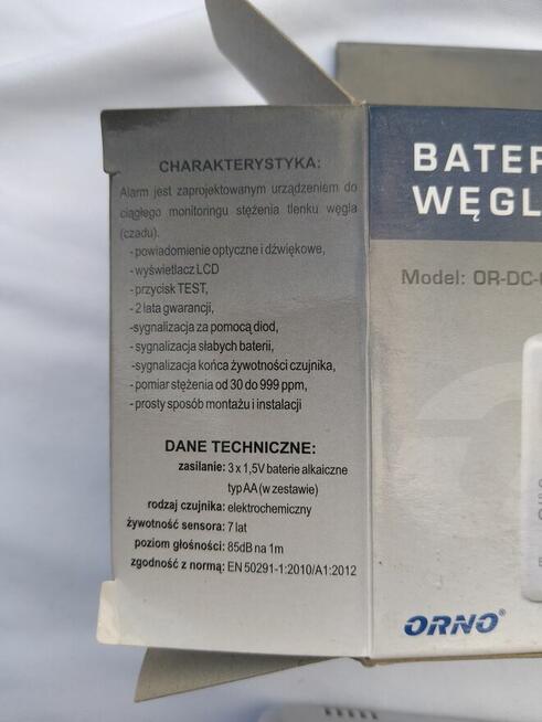 Bateryjny czujnik tlenku węgla, czadu, 45 zł.