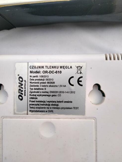 Bateryjny czujnik tlenku węgla, czadu, 45 zł.