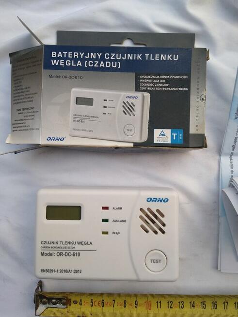 Bateryjny czujnik tlenku węgla, czadu, 45 zł.