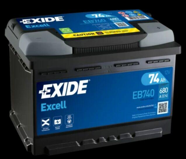 Akumulator Exide Excell 74Ah 680A PRAWY PLUS