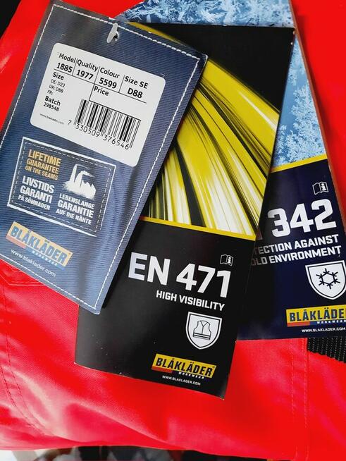 D88 Ogrodniczki zimowe ocieplane Blaklader 1885 pas 85 cm