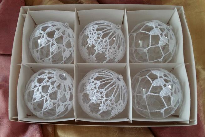 Ozdoby choinkowe na szydełku, bombki, gwiazdki