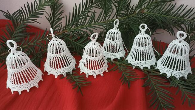 Ozdoby choinkowe na szydełku, bombki, gwiazdki