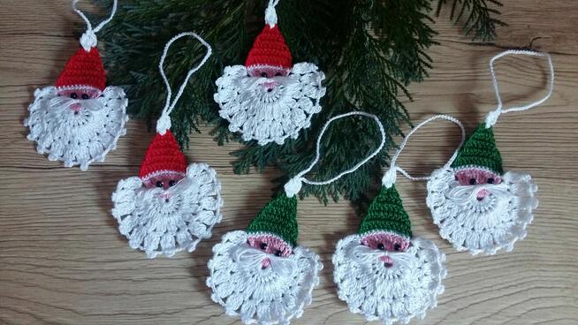 Ozdoby choinkowe na szydełku, bombki, gwiazdki