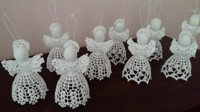 Ozdoby choinkowe na szydełku, bombki, gwiazdki