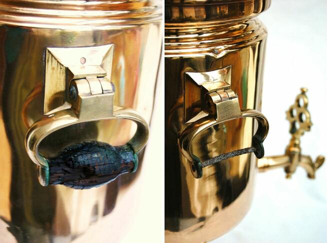 Samowar mosiężny carski, Carska Rosja, Moskwa, mosiądz, vint