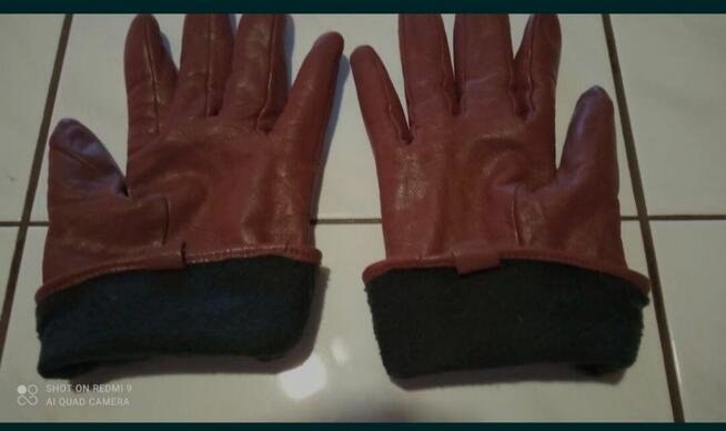 Rękawiczki skórzane damskie w ładnym stanie sprzedam