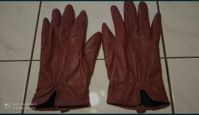 Rękawiczki skórzane damskie w ładnym stanie sprzedam