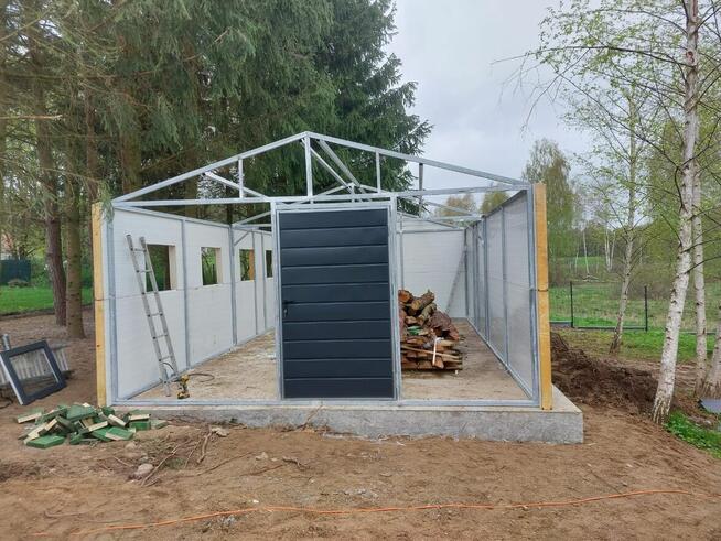 Garaż blaszany, wiaty, hale, konstrkcje stalowe.