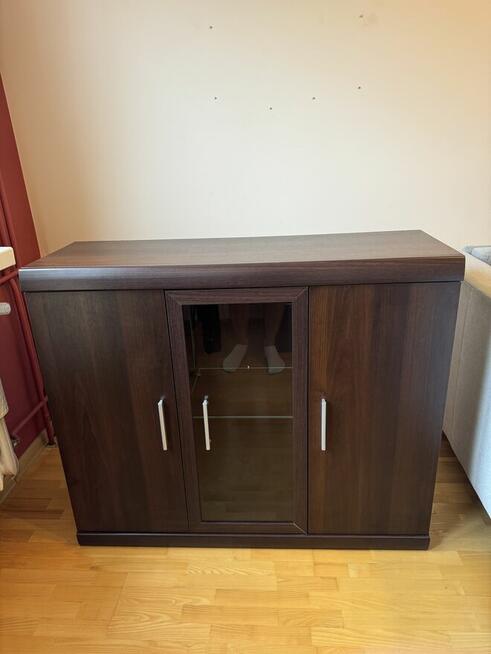 Zestaw mebli meblościanka, kolor ciemny orzech