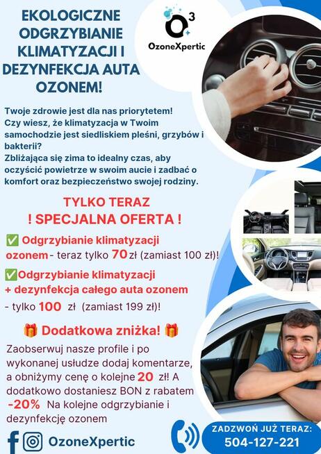 Ozonowanie odgrzybianie klimatyzacji domu/mieszkania promo