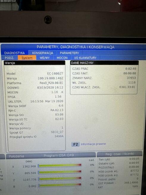 Centrum obróbcze poziome CNC HAAS EC-1600ZT