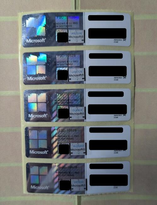 Naklejki z kluczem Windows 11 Pro
