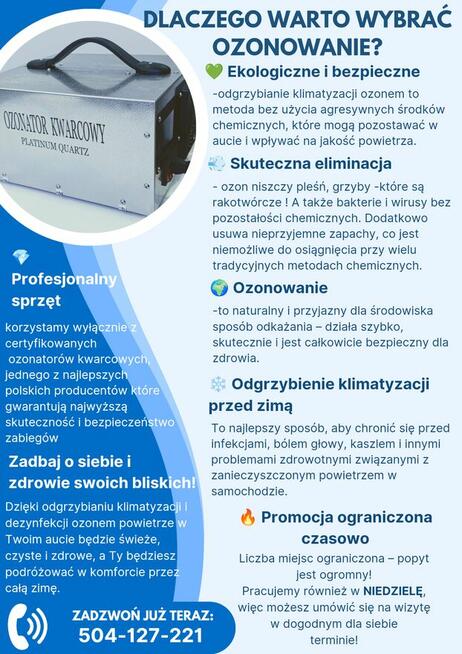 Ozonowanie odgrzybianie klimatyzacji domu/mieszkania promo