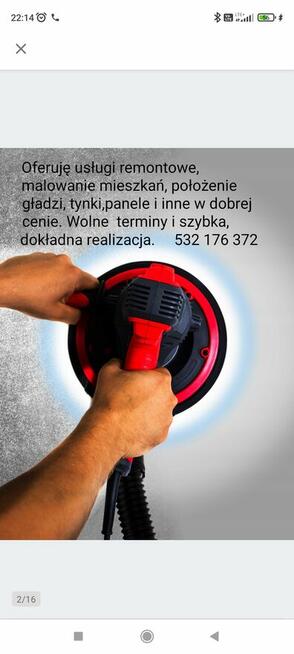 Wykonuje gładzi, malowanie, tynki, panele i inne Bydgoszcz