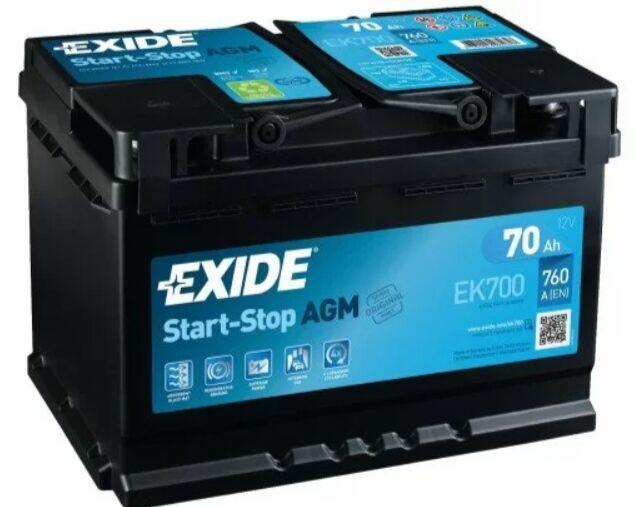 Akumulator EXIDE AGM START&STOP EK700 70Ah 760A