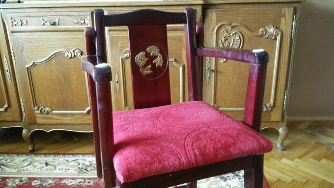 Krzesełko drewniane fotelik ludwik stylowe