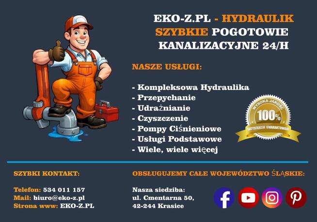 Pogotowie Kanalizacyjne 24h/7 - Hydraulik kompleksowo