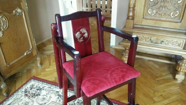 Krzesełko drewniane fotelik ludwik stylowe