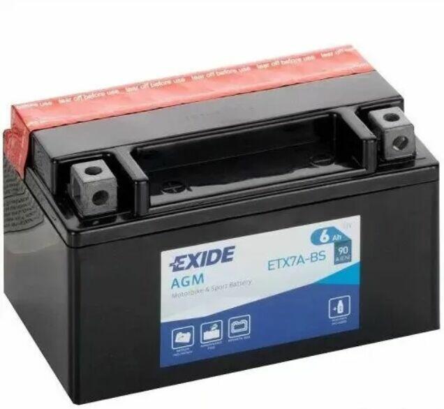 Akumulator motocyklowy EXIDE ETX7A-BS YTX7A-BS 12V 6Ah 90A E