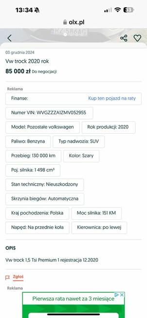 Sprzedaż auta