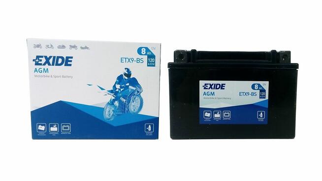 Akumulator motocyklowy EXIDE ETX9-BS YTX9-BS 12V 8Ah 120A EN