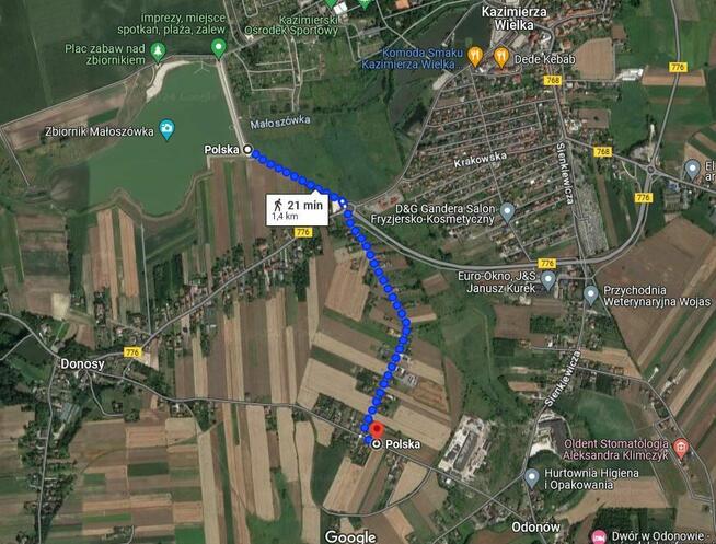 Działka rolno-budowlana Kazimierza Wielka / Odonów.125 arów
