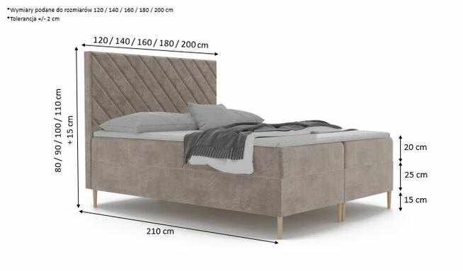 Prześliczne łóżko kontynentalne PIRI 160x200 ZAPRASZAMY