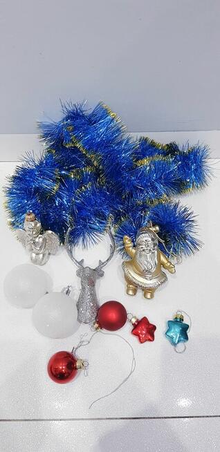 Zestaw starych plastikowo-szklanych ozdób choinkowych