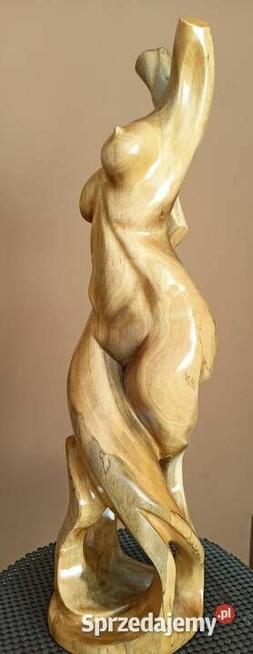 Rzeźba, akt, kobieta, figura, posąg drewno