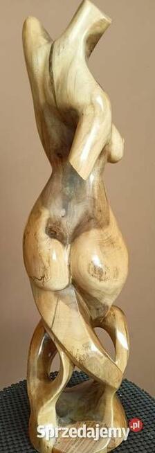 Rzeźba, akt, kobieta, figura, posąg drewno