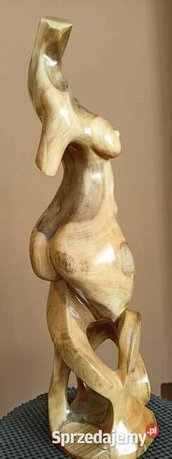 Rzeźba, akt, kobieta, figura, posąg drewno