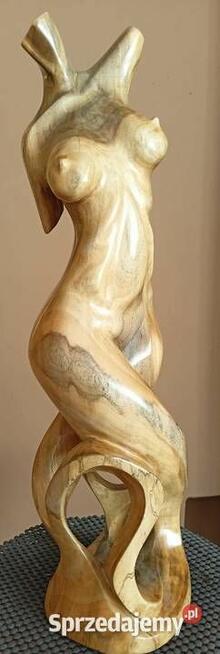 Rzeźba, akt, kobieta, figura, posąg drewno