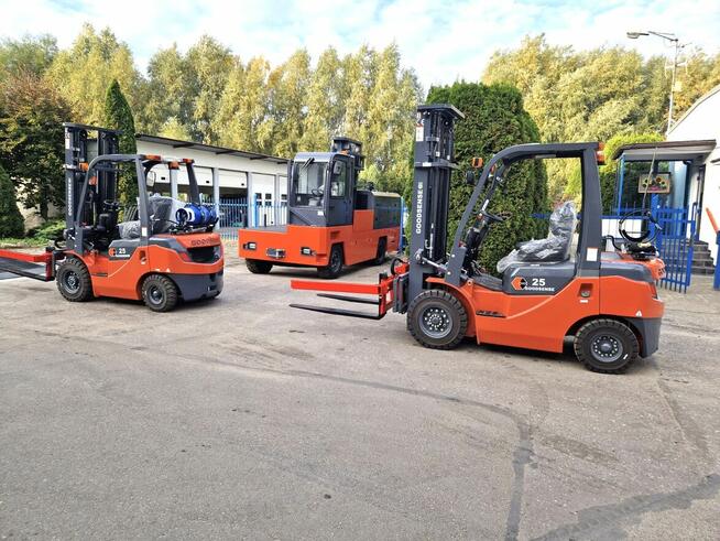 Elektryczny wózek boczny widłowy NOWY Li-Ion Wysokie Regały