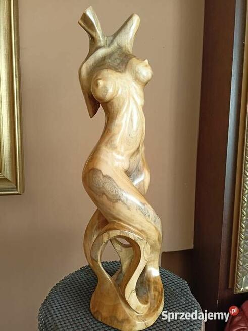 Rzeźba, akt, kobieta, figura, posąg drewno