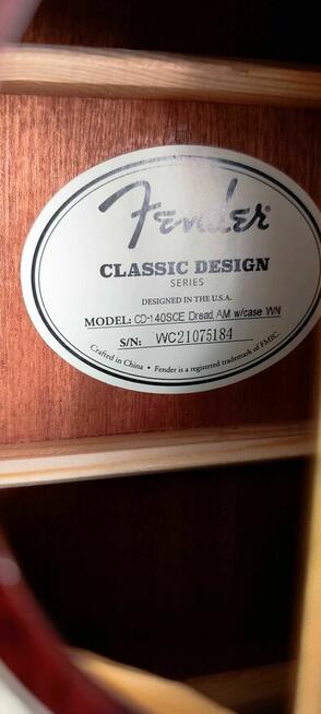 Fender CD-140 SCE Dread.+ twardy case